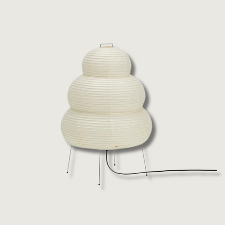 Japanese Rice Paper Floor Lamp  Tiered Lantern Design - Product showcase