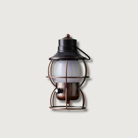 Vintage Railway Table Lamp  Metal Cage LED Lantern - Product showcase