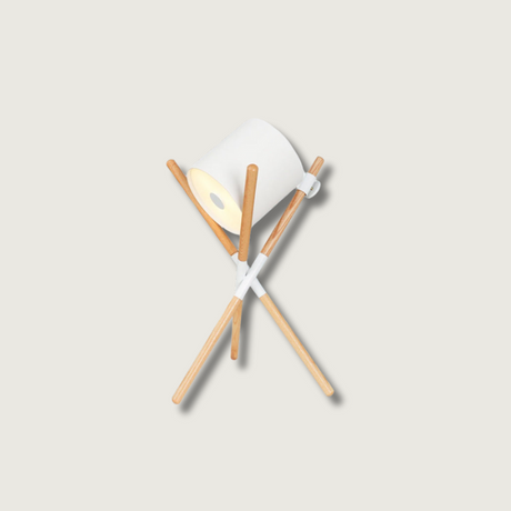 Scandinavian Table Lamp  Wood Frame Swivel Design - Product showcase
