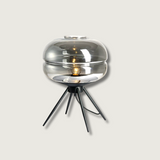 Modern Glass Table Lamp  Smokey Dome with Tripod Base - Product showcase