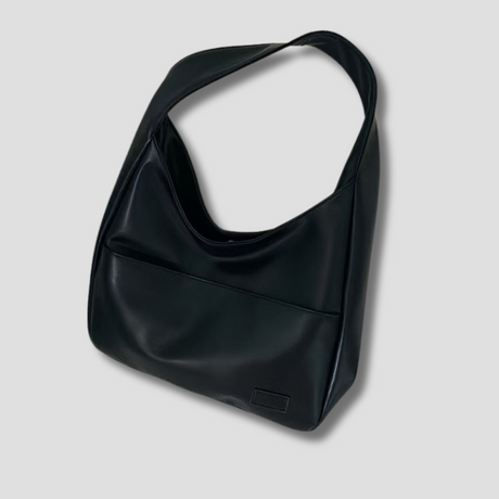 Premium Leather Hobo Bag  Classic Black Minimalist Design - Product showcase