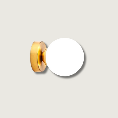 Modern Wall Sconce  Brushed Gold Globe Light - Product showcase