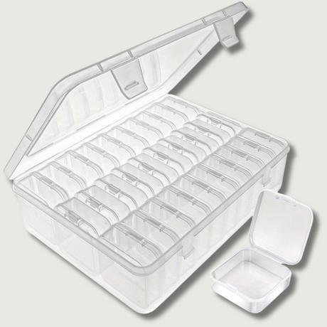 Craft Storage Organizer  30 Clear Compartment Box Set - Product showcase
