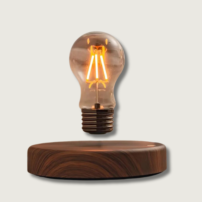 Floating LED Table Lamp  Magnetic Levitation Wood Base Design - Product showcase