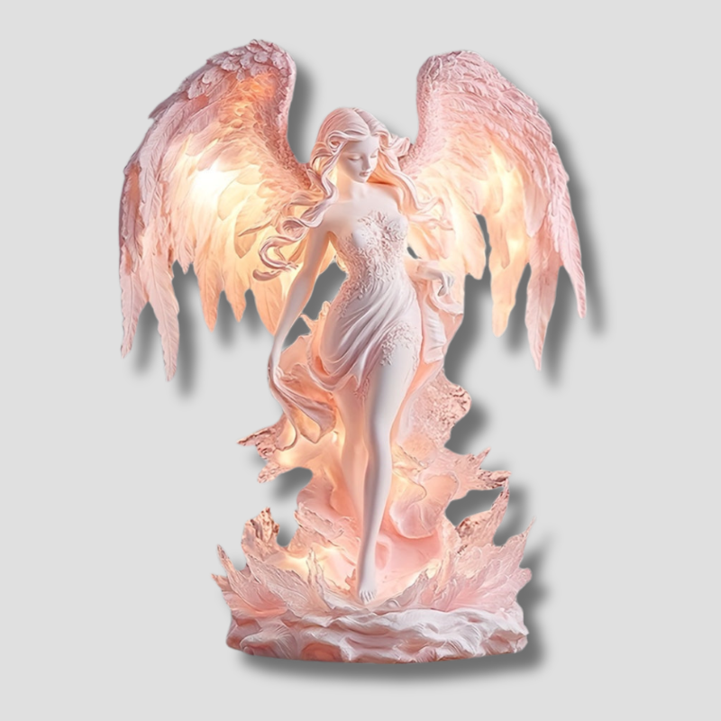 Angel Table Lamp  Winged Figure Art Deco Design - Product showcase