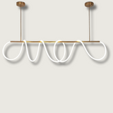 Modern LED Pendant Light  Curved Silicone Rope Design - Product showcase