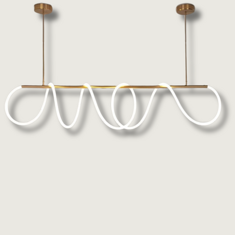 Modern LED Pendant Light  Curved Silicone Rope Design - Product showcase
