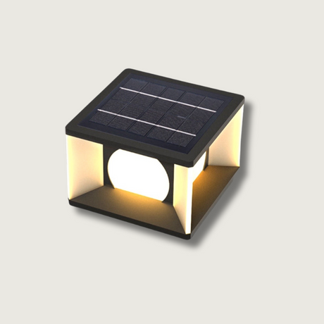 Solar Garden Pillar Light  Cube Design With Auto Sensor - Product showcase