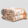 Floral Cotton Throw Blanket  Embroidered Tassel Design - Product showcase