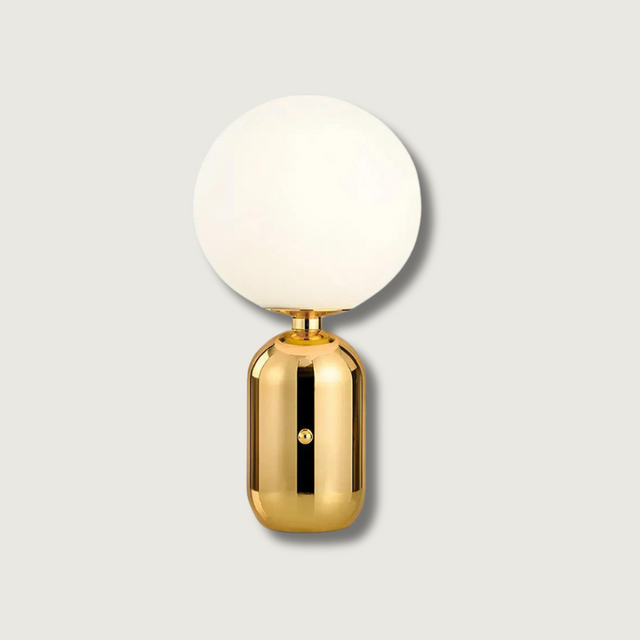 Modern Globe Table Lamp  Polished Gold Base Design - Product showcase