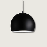Modern Dome Pendant Light  Matte Black Aluminum Design - Product showcase