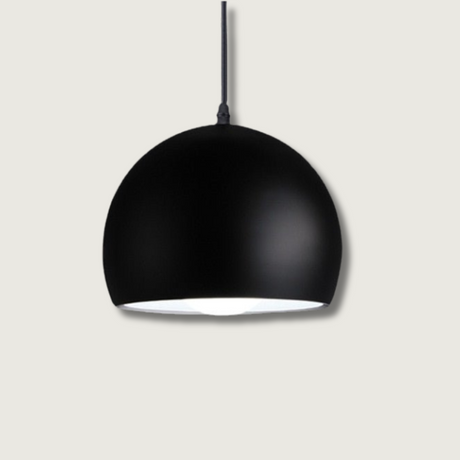 Modern Dome Pendant Light  Matte Black Aluminum Design - Product showcase