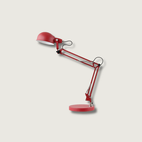 Adjustable Task Lamp  Red Metal Swing Arm Design - Product showcase