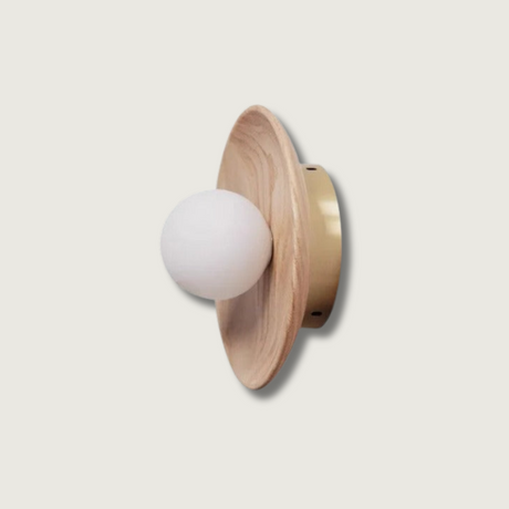 Modern Wall Light  Walnut Wood Base with Glass Globe - Product detail 21