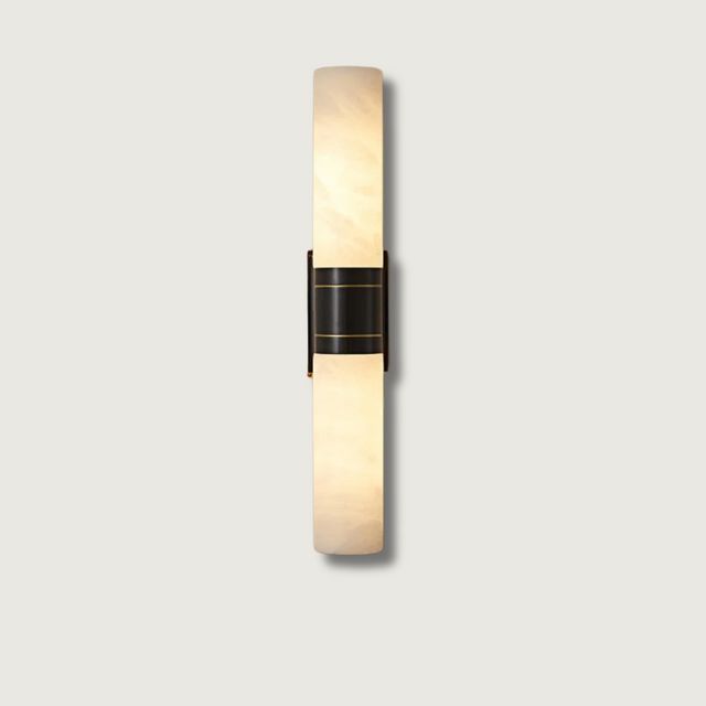 Modern Marble Wall Light  Copper Accent Strip Design - Product showcase