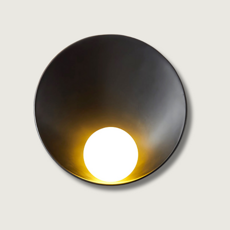 Nordic Wall Light  Round Metal Sconce with Ambient Glow - Product showcase