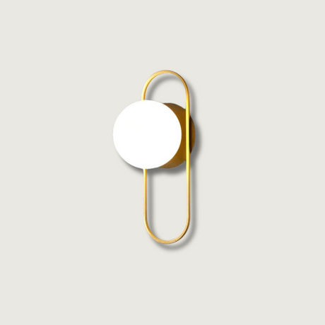 Modern Wall Sconce  Gold Globe Glass Shade - Product showcase