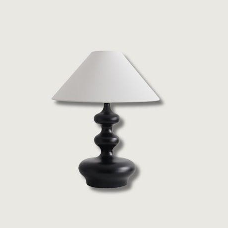 Modern Table Lamp  Black Base White Shade Design - Product showcase