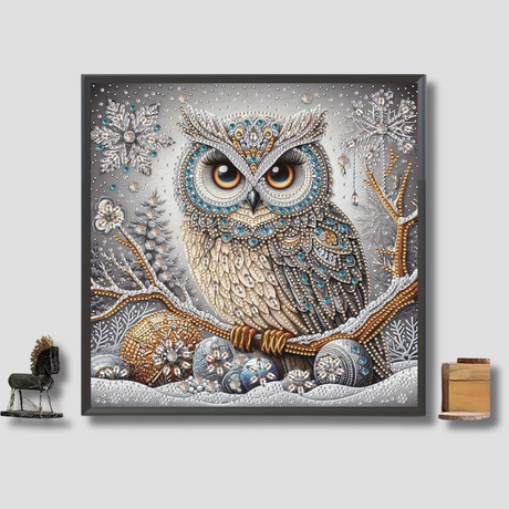 Winter Owl Diamond Art  Crystal Snowflake Design - Product showcase
