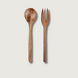 Wooden Serving Set  Natural Burlywood Kitchen Utensils - Product showcase
