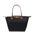 Classic Nylon Tote Bag  Brown Leather Trim With Gold Hardware - Product showcase
