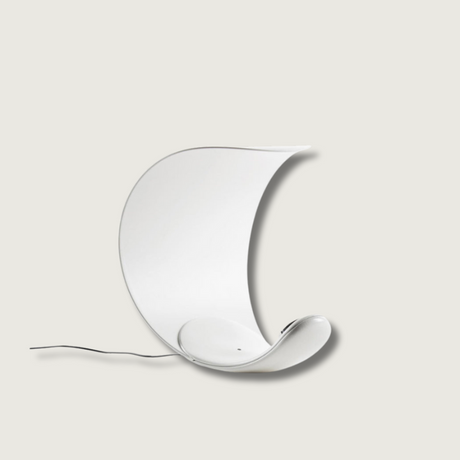 Modern Curl Table Lamp  White Aluminum Design - Product showcase
