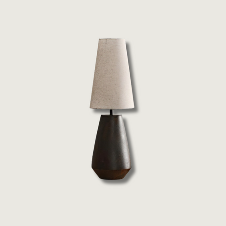 Ceramic Table Lamp  Tapered Base With Fabric Shade - Product showcase