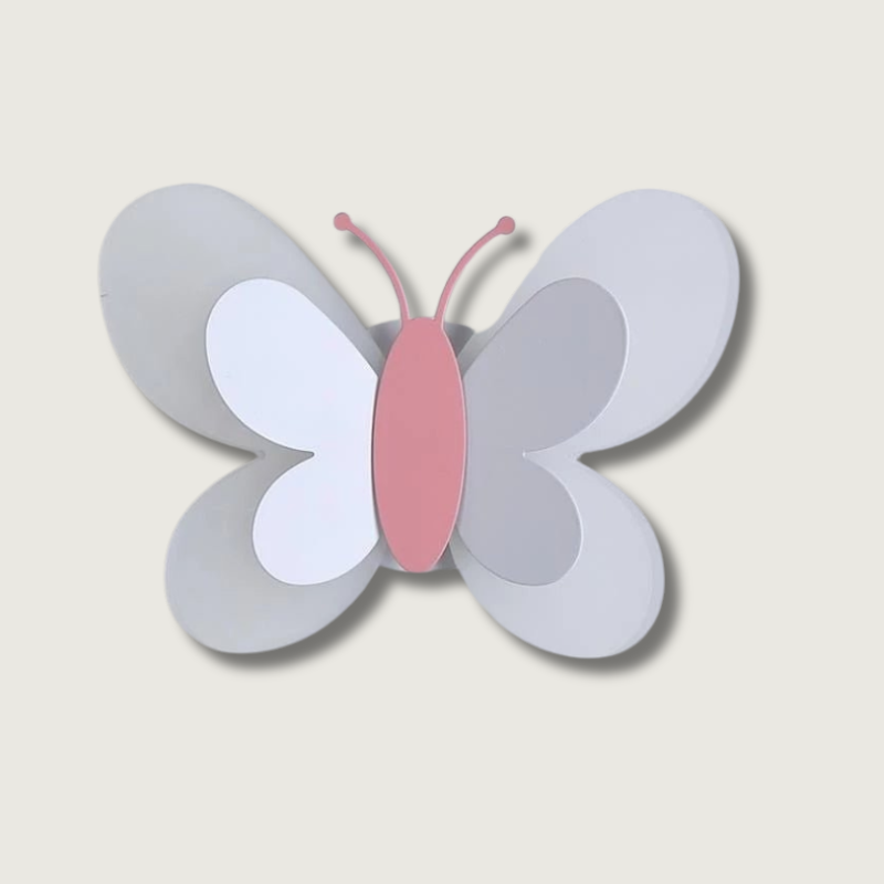 Butterfly Wall Light  White  Pink LED Design - Product showcase