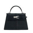 Leather Crossbody Bag  Trapezoid Design With Silver Hardware - Product detail 5
