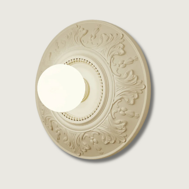 Vintage Ceiling Light  Ornate Floral Relief Pattern - Product showcase