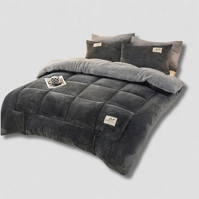 Plush Bedding Set  Quilted Winter Duvet Cover - Product showcase