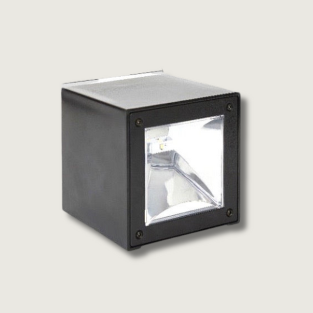 Modern Outdoor Wall Light  Solar Powered Cube Design - Product showcase