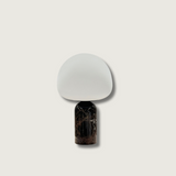 Marble Table Lamp  Black Base White Glass Shade - Product showcase