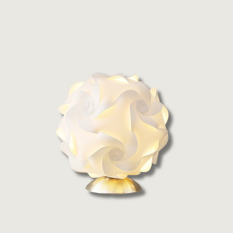Floral Table Lamp  Sculptural Spiral Shade Design - Product showcase