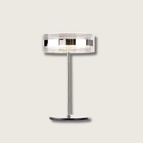 Modern Table Lamp  Clear Acrylic Cylinder Design - Product showcase