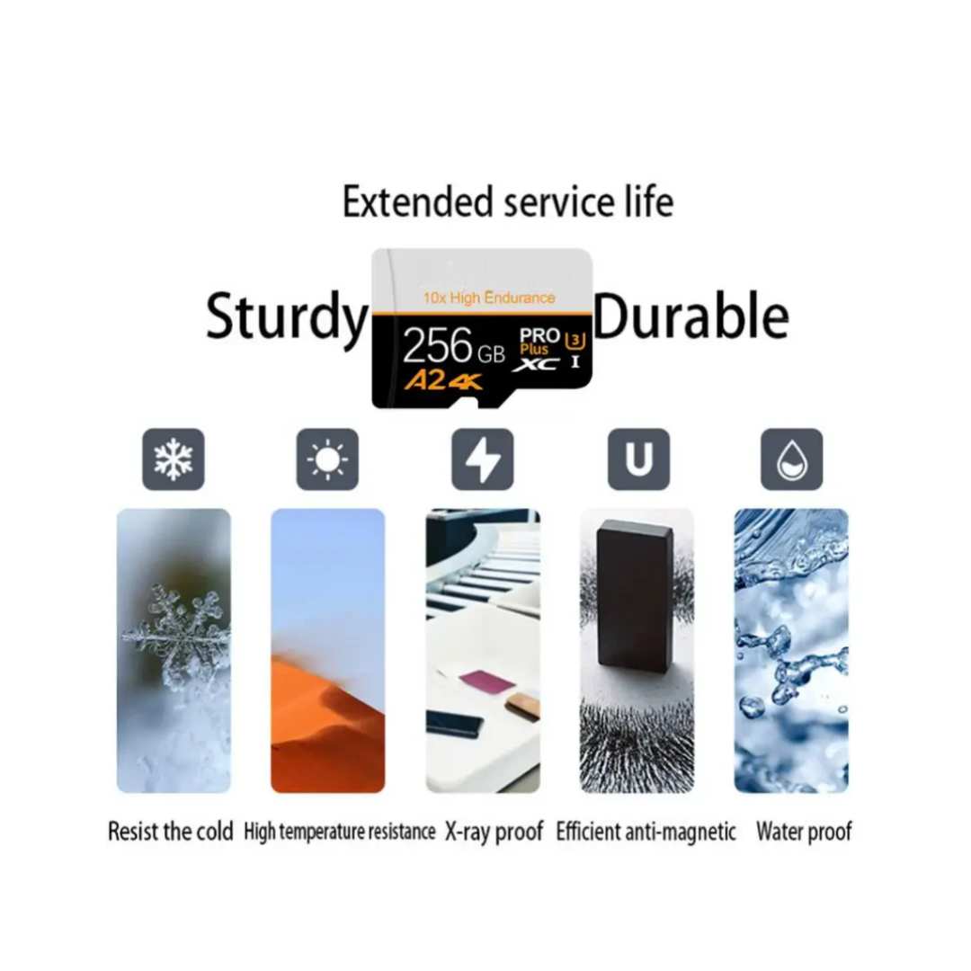 High Capacity Memory Card  256GB Pro A2 4K Storage - Product showcase