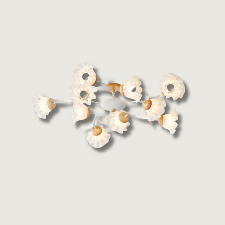 Floral Ceiling Light  White Petal Shade Design - Product showcase