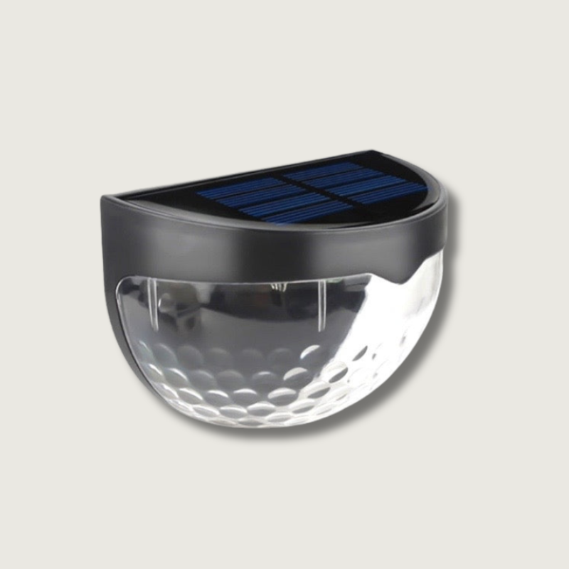Solar Outdoor Wall Light  Modern Glass Globe Design - Product showcase