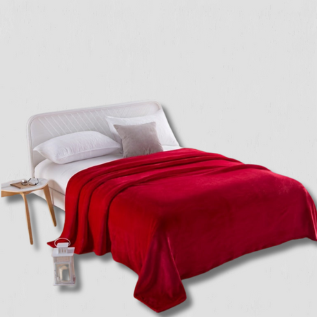 Plush Fleece Throw  Soft Red Winter Blanket - Product showcase