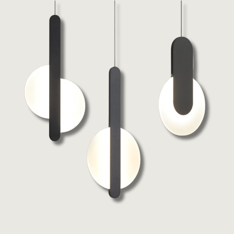 Modern LED Pendant Light  Geometric Metal Disc Design - Product showcase
