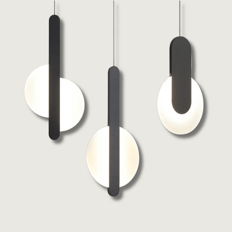 Modern LED Pendant Light  Geometric Metal Disc Design - Product showcase