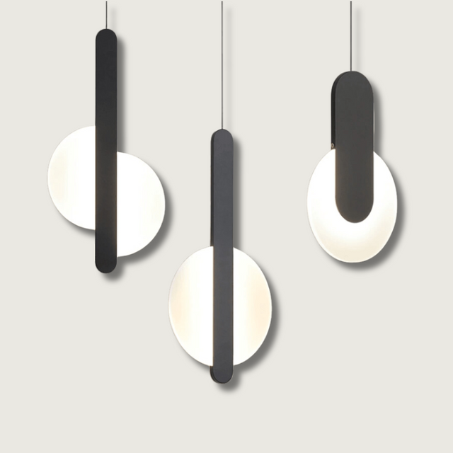 Modern LED Pendant Light  Geometric Metal Disc Design - Product showcase