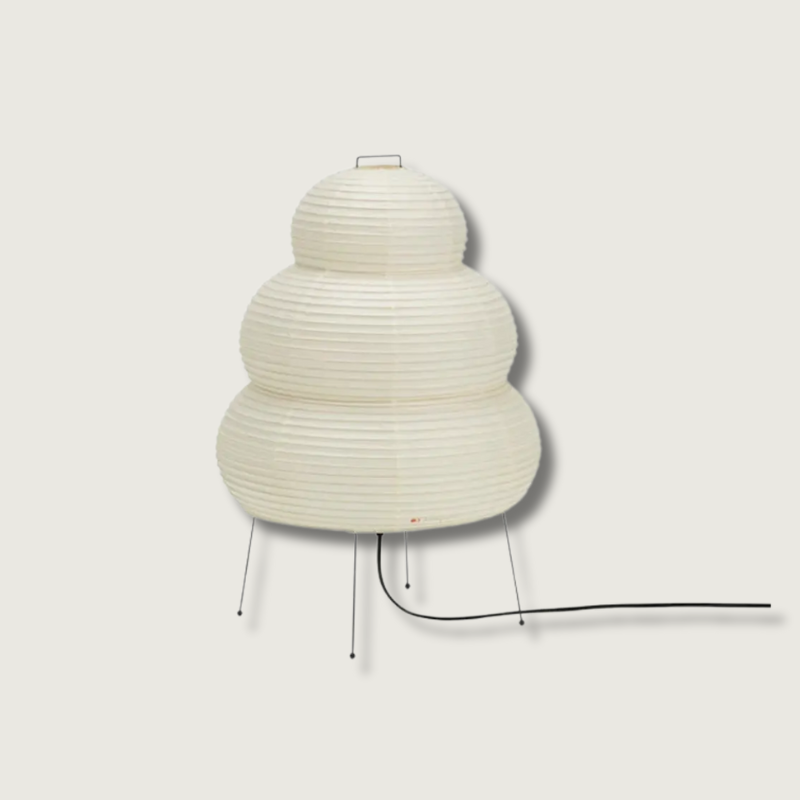 Japanese Rice Paper Floor Lamp  Triple-Tier Modern Design - Product showcase