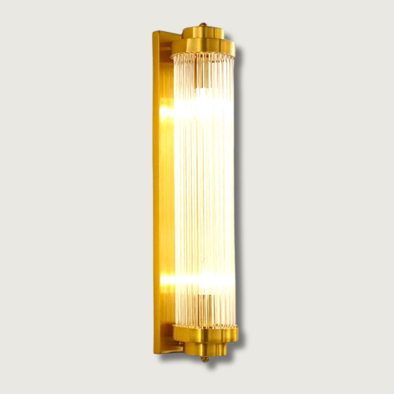 Art Deco Wall Sconce  Gold Crystal Glass Rod Design - Product showcase