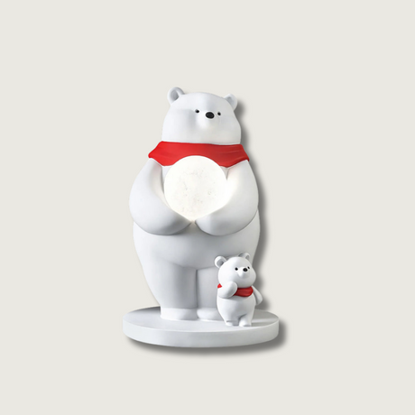 Kids Polar Bear Table Lamp  LED Night Light with Baby Bear Design - Product showcase