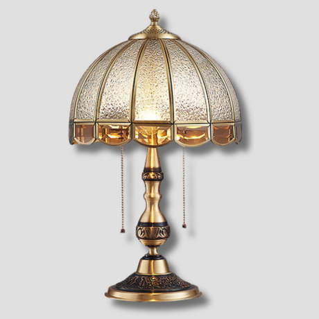 Victorian Table Lamp  Textured Glass Dome Shade - Product showcase