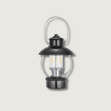 Outdoor LED Lantern  Black Iron Battery Powered Table Lamp - Product showcase