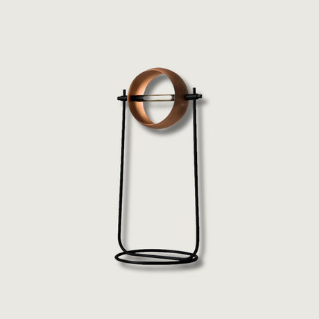 Modern Globe Table Lamp  Copper Metal Ring Design - Product showcase