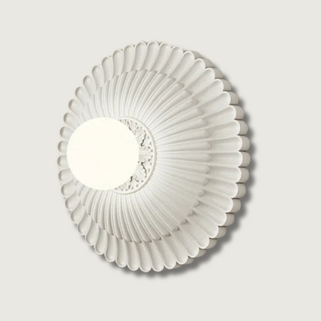 Modern French Wall Light  Fluted Milk White Design - Product showcase