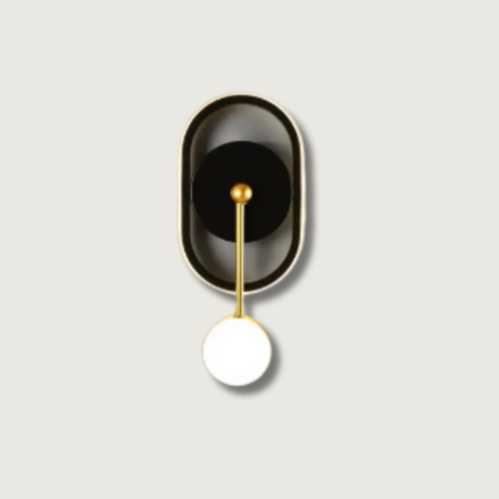 Modern Wall Sconce  Brass and Glass Globe Design - Product showcase